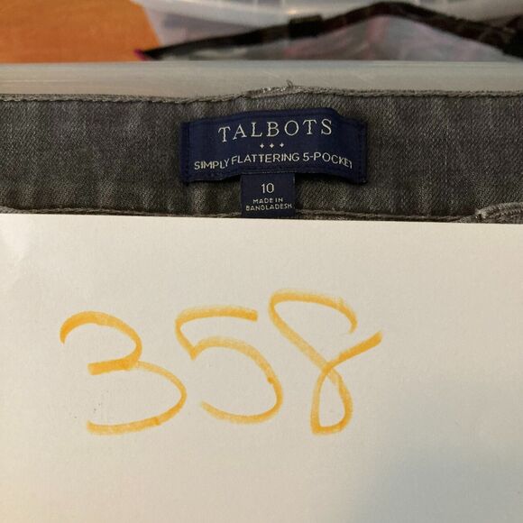 Talbots Jeans Womens Sz 10 Gray Simply Flattering 5 Pocket Cotton Stretch Taper - Picture 10 of 10